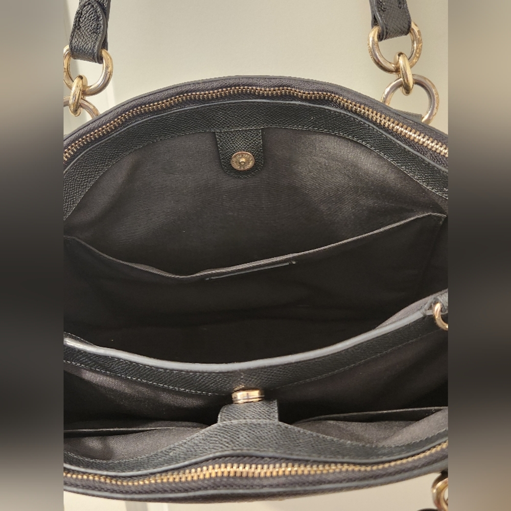 Coach Black Brooke Leather Carryall Satchel - Picture 6 of 8